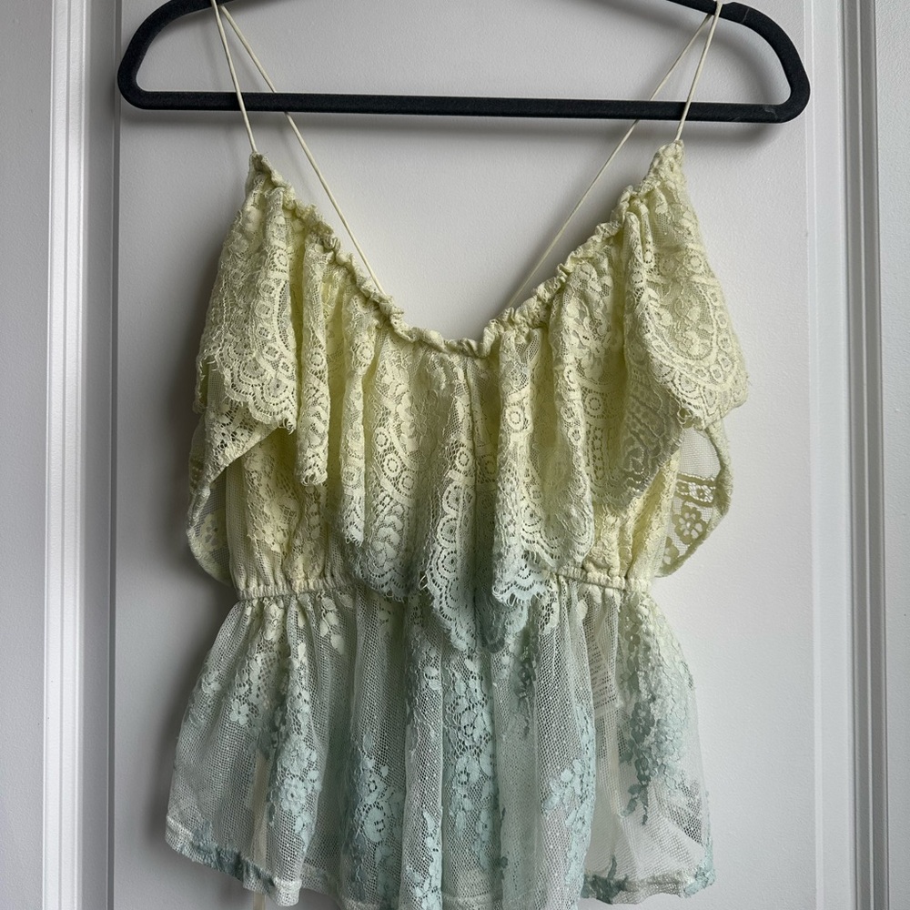 NWT Free People Nelly Dip Dye Lace Top